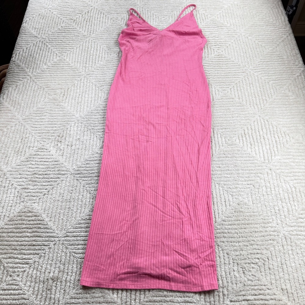 Reformation Ribbed Maxi Dress Women Medium Pink Barbiecore Romantic Night Out